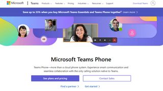 Microsoft Teams Phone website screenshot.