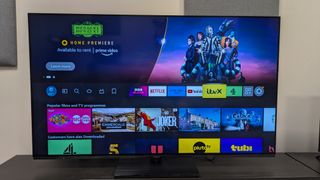 Panasonic Z85A with Fire TV home screen on display