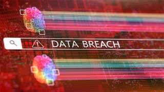 Screen graphic showing data breach warning