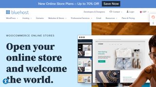 Skärmdump av Bluehost-hemsidan.