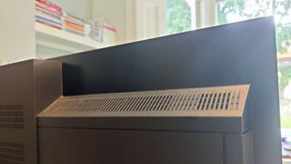 Speaker array on rear of TV