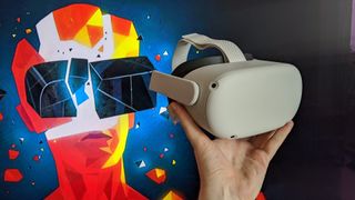 oculus quest 2 holdt i hånd