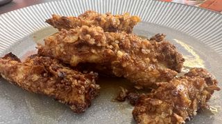 Honey Garlic Chicken Tenders cooked in an airfryer