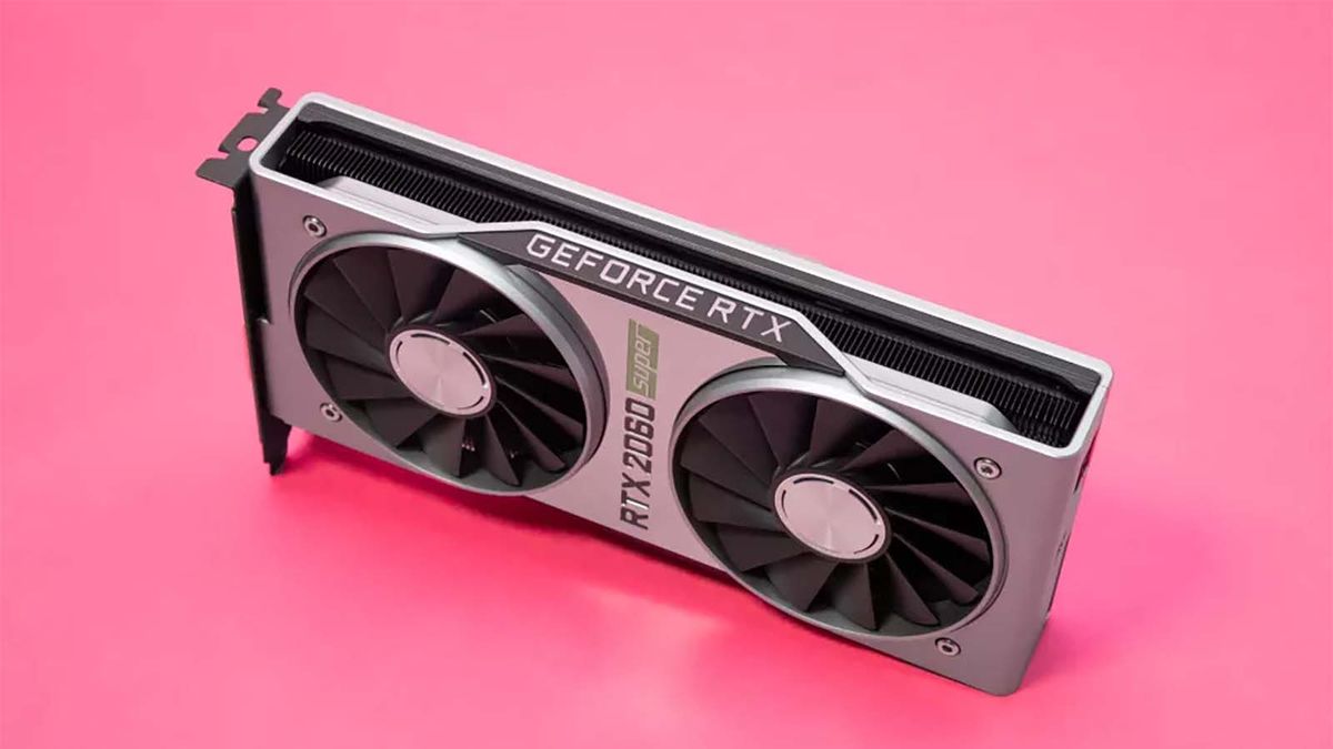 RTX 2060 Super auf vor pinkem Hintergrund