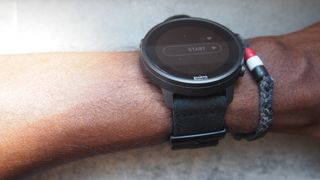 Suunto 7 on a man's wrist, at an angle