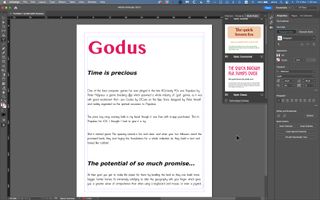 Adobe InDesign in use