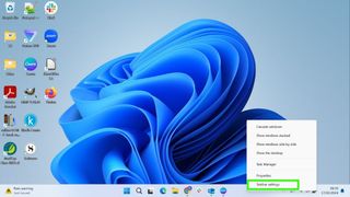 Screenshot showing how to change the alignment of your Windows 11 taskbar - right click on taskbar