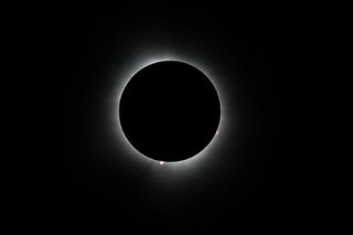 The sun reaches totality in Houlton, Maine, before passing over New Brunswick, then Newfoundland and out into the Atlantic ocean.