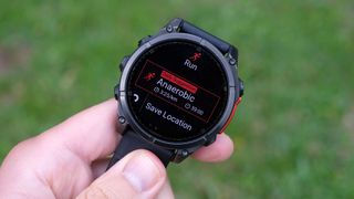 Garmin Fenix 8, a close-up picture of the workout tracking feature