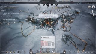 A screenshot of chaos breaking out in city-building game Frostpunk 2