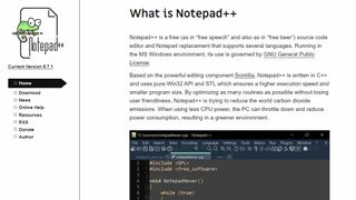 Website screenshot from Notepad++ (November 2024)