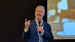 Tom Wilburn, global VP of campus and branch networking at Juniper Networks, pictured at the AI-Native Now event in London on 2nd July 2024.