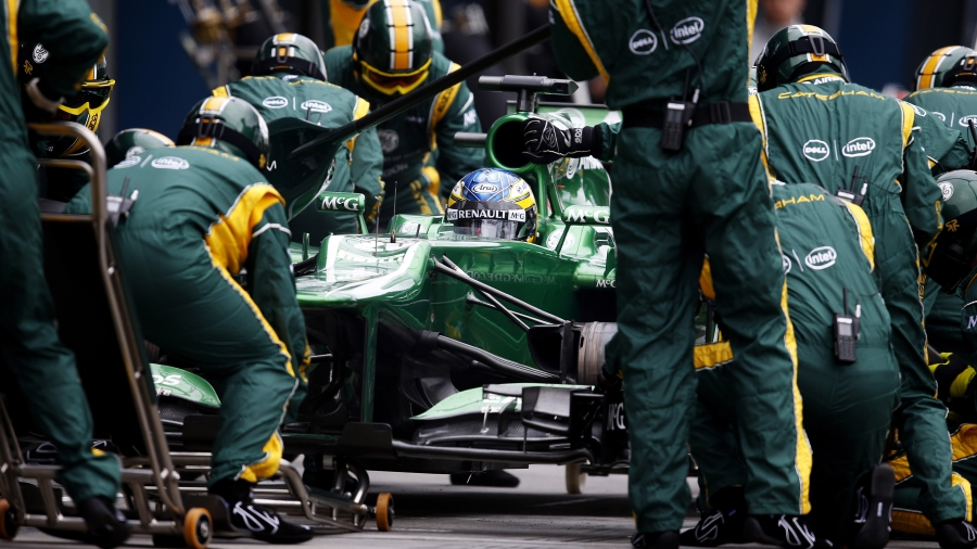 Caterham F1 car in pit