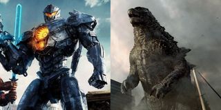 Gipsy Avenger and Godzilla side by side