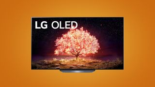 LG B1 OLED on an orange background 