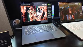 The new Asus ROG Zephyrus G14 2025 model on display at CES 2025.