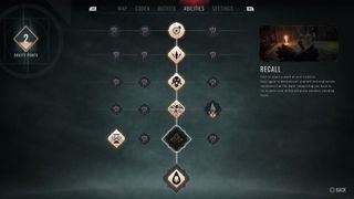 Bloodlines 2 screenshot of the skill tree and upgrades