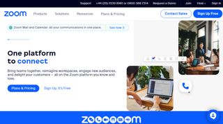 Website screenshot for Zoom