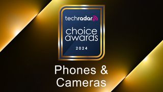 The TechRadar Choice Awards 2024 logo with a sign saying &#039;Phones &amp; Cameras&#039;