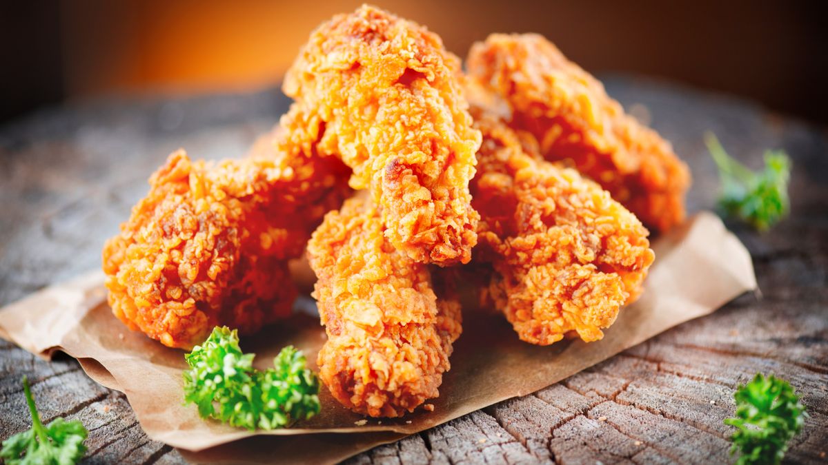 Deep fried chicken on a plate