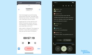 Voice Memos vs. Google Recorder second transcription test with multiple speakers