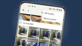 An Android phone screen showing the Google Photos archive menu