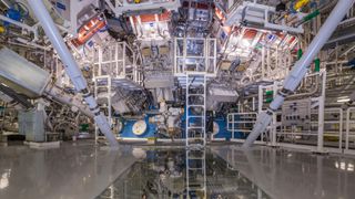 The NIF's 192 laser beams converge at the center of a spherical chamber in the Target Bay, which also served as a set for the engine room of the Starship Enterprise in the 2013 film "Star Trek: Into Darkness."