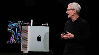 Tim Cook tijdens de onthulling van de Mac Pro in 2019