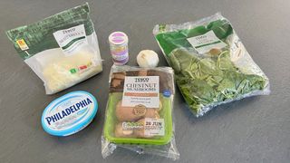 stuffed mushroom ingredients on a table