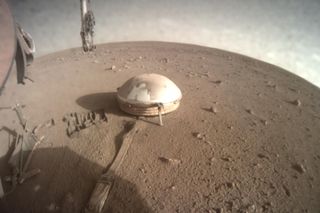 NASA's InSight lander snapped this image of the area in front of it on July 20, 2021.