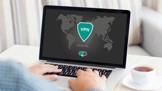 VPN on laptop screen