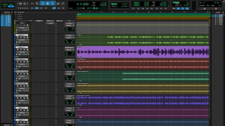 Avid Pro Tools audio editor in action