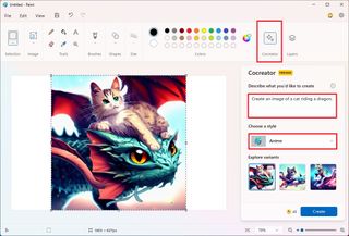 Paint Cocreator generate AI image