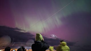 Northern lights seen from Lake Erie aboard a cruise ship.