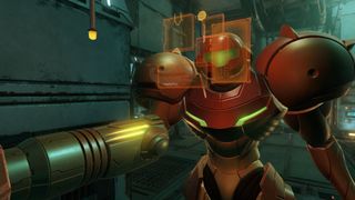 Metroid Prime Remastered Samus scanning