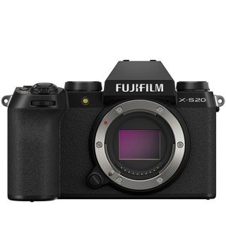 Fujifilm X-S20 camera on a white background