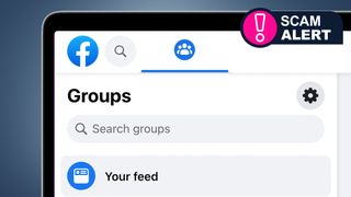 A laptop screen showing a Facebook Groups page