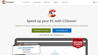 Website screenshot for CCleaner