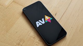 Scren grab of AV1 logo on smartphone