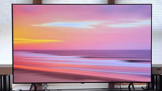 LG B4 OLED TV showing colorful image