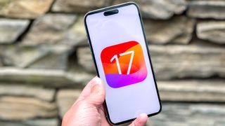 iOS 17 logo on iPhone