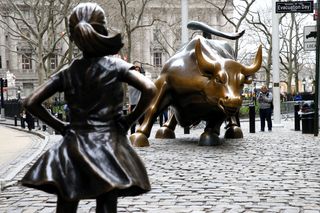 The "Fearless Girl" statue was installed in front of the bronze "Charging Bull" in New York City for International Women's Day in March 2017, to draw attention to the gender pay gap and lack of gender diversity on corporate boards in the financial sector. 