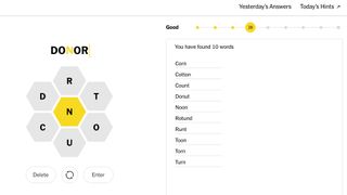 The New York Times' Spelling Bee game