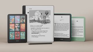 A group of new Amazon Kindle ereaders