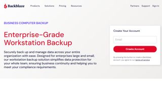 Website screenshot for Backblaze Business