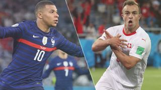 France vs Switzerland live stream at Euro 2020 — Kylian Mbappe of France and Xherdan Shaqiri of Switzerland