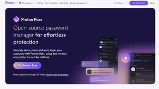 Website screenshot for Proton Pass