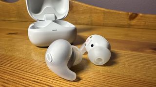 The Sony linkbuds fit true wireless earbuds pictured out of their case