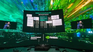 Jensen Huang, Nvidia CEO, at HPE Discover 2024 leaving the keynote stage