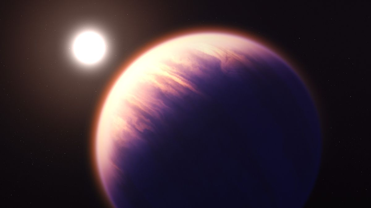 An artist&#039;s depiction of the exoplanet WASP-39b.